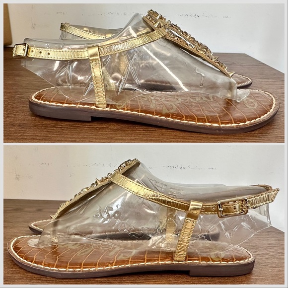 Sam Edelman Gwyneth Sandal Gold Size 7 - Picture 4 of 8